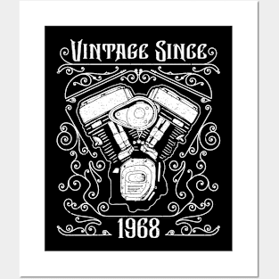 Vintage Since 1968 Motorcycle Biker Birthday Posters and Art